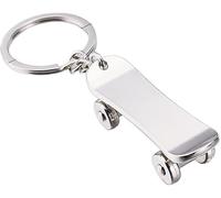 PSL Skateboard Key Chain, 3D Skateboard Model Keychain, Skateboard Pendant Key Ring, Metal Skateboard Key Ring with moving wheels