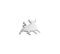 PSL Spanish Fighting Bull Chrome Auto Sticker, Self Adhesive Car Decal Emblem, Silver Zinc Metal, Medium Size, Toro Badge Logo