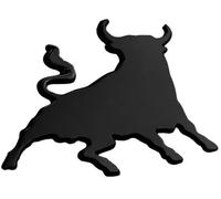 PSL Spanish Fighting Bull Chrome Auto Sticker, Self Adhesive Car Decal Emblem, Zinc Metal, Medium Size, Toro Badge Logo (Black)