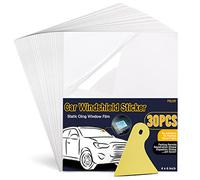PSLER Car Windshield Sticker, Windshield Applicator, Clear Window Cling Car Inspection Sticker Holder Static Cling Window Film for Cars 30PCS 4 x 6 inch Static Cling Vinyl for Pass Holder