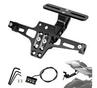 PSLER Motorcycle License Plate Bracket Universal Motorcycle Number Plate Fender Eliminator Kit with Led Light License Plate Holder for Tmax 530 MT01 MT07 MT09 Sportster Z900 SV650 FZS1000 FZS600