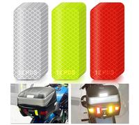 PSLER Reflective Stickers Strips Tape for Motorcycle Vehicle Car Bike Helmet Hard Hat, 36 PCS Silver Yellow Red High Visibility Reflectors Waterproof Bulk Safety Fishing Honeycomb Stickers