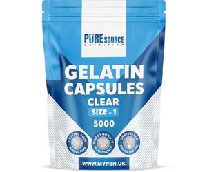 PSN Clear Gelatin Empty Capsules - Kosher Certified DIY Self Fill Size 00,0,1 with Unique Lock Technology - Gluten Free & Pure Bovine Gel Capsule Pharmaceutical Grade (Clear, Size: 1-5000 Capsules)
