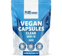 PSN Clear HPMC Vegetarian Empty Vegan Capsules - DIY Self Fill Size 00,0,1 with Unique Lock Technology -Pharmaceutical Grade -Compatible with Capsule Filling Machine (Clear, Size 0 x 500)