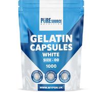PSN White Gelatin Empty Capsules - Kosher Certified DIY Self Fill Size 00,0,1 with Unique Lock Technology - Pure Bovine Gel Capsule Pharmaceutical Grade (White, Size - 00-1000 Capsules)