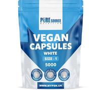 PSN White HPMC Vegetarian Empty Vegan Capsules - DIY Self Fill Size 00,0,1 with Unique Lock Technology -Pharmaceutical Grade -Compatible with Capsule Filling Machine (White, Size 1 x 5000)