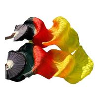 PSNKLMM 1 Pair Real Silk Belly Dance Veils Classic Size Fan Veil Dancer Preformance Show(Color 4,2XL-250x90Real Silk)