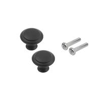 PSNKLMM 10PCS Round Shape Cabinet Pulls Antique Pull Handles Retro Drawer Knob Wardrobe Door Furniture Handle Hardware Fittings(23mm-Black)