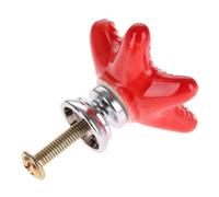 PSNKLMM 4pcs Starfish Ceramic Drawer Knobs Cabinet Pulls Kitchen Cupboard Handles Decorative Furniture Knob(Red)