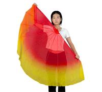 PSNKLMM 85cm Big Dance Fan Chiffon Foldable Fishbone Flowy Dancer Props Bellydance(Color 13,2PCS)