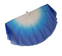 PSNKLMM 85cm Big Dance Fan Chiffon Foldable Fishbone Flowy Dancer Props Bellydance(Color 15,2PCS)