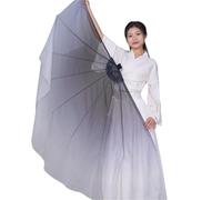 PSNKLMM 85cm Big Dance Fan Chiffon Foldable Fishbone Flowy Dancer Props Bellydance(Color 5,2PCS)