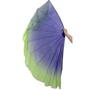 PSNKLMM 85cm Big Dance Fan Chiffon Foldable Fishbone Flowy Dancer Props Bellydance(Color 8,1PCS)