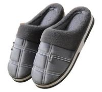 PSNKLMM Big Size 48 49 50 51 Men Autumn Winter Home Warm Plush Slippers Large Plus Indoor Bedroom Casual Shoes Furry Non Slip Slides(4,42-43)