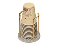 PSNKLMM Coffee Cups Rack with Bamboo Base Disposable Beverage Drinking Paper Cup Holder for Party Office Home Kitchen for Office Kitchen Gym Cafes(Gold-A)