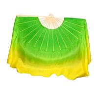 PSNKLMM Dance Fan Real Silk 86cm Gradient Folding Veil Hand Paint Bellydance Folk Square Dancer Show Props(Color 7,1pcs Right 1pcs Left)