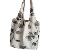 PSNKLMM Embroidered Canvas Bag Lace Leisure Travel Literary Large Capacity Versatile Shoulder For Women Work Shopping Travel