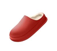 PSNKLMM Home Slippers Indoor Household Slippers Plus Size Couple Waterproof Anti Slip Thick Sole(Crimson,42-43)