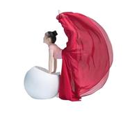 PSNKLMM Kid Girl 720 Degree Chiffon Skirt Ballet Belly Dance Gypsy Long Skirts Dancer Practice Wear Assorted Solid Purple Skir(Burgundy,540 degree 60cm)