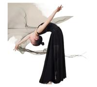 PSNKLMM Kid Girl 720 Degree Chiffon Skirt Ballet Belly Dance Gypsy Long Skirts Dancer Practice Wear Assorted Solid Purple Skir(Black,720 degree 85cm)