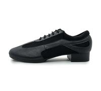 PSNKLMM Male Ballroom Dance Shoes Latin Salsa Soft Sole Professional Jazz Tango Shoe Dancing Man 2.5cm Heels Sneaker(Matte black outdoor,41)