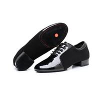 PSNKLMM Men Standard Dance Shoes Ballroom Shoe Breathable Low-heel Soft Sole Practice Tango Modern Dancing Sport(Black 2.5cm two fur,44)