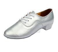 PSNKLMM Men Woman Dance Shoes Latin Ballroom Jazz Tango Sneaker Man Dancing For Boy(Silver,37)