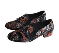 PSNKLMM Men's Ballroom Dance Shoes Low Heel Latin Bachata Salsa Men Shoe Halloween Party Dancing(6)