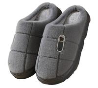 PSNKLMM Plus Size Cotton Slippers Winter Warm Thick Bottom Fleece Slippers For Men(Black,42-43)