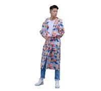 PSNKLMM Raincoat Transparent Rain Coats Long Big Size Cloak Poncho Women Men's Waterproof Printing Clear Jacket Cover(M)