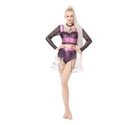 PSNKLMM Set Of Six Musical Costume Adult Women Sexy Crop Top Shorts Halloween Broadway Performance Outfits(M)