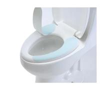 PSNKLMM Toilet Seat Cover 2pair Universal Washable Reusable Toilet Seat Cover Soft Warm Plush Closestool Seat Warmer Wc Toilet Cover Covers Seat Mat Sticker For Bathroom Toliet(Matongdian01fz-lan)