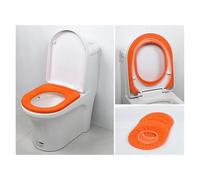 PSNKLMM Toilet Seat Cover 3pcs Colorful Warm Soft Washable Toilet Seat Cover Mat Set for Home Decor Closestool Mat Seat Case Toilet Lid Cover Accessories For Bathroom Toliet(Orange)