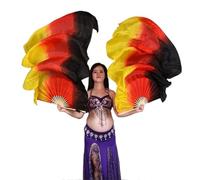 PSNKLMM Women Belly Dance Fan Veil Hand Made Gradient Silk Pairs 180x90cm Stage Show Props(Color 20,180cmX90cm)