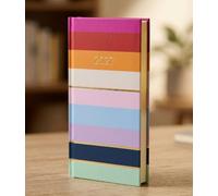 PSO 2027 Weekly Diary Slim Edition - Vintage Soft Padded Hardback Planner, Fashion Week-to-View (Stripes)