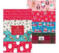 PSO 8 SHEETS XMAS GIFT WRAP WRAPPING PAPER ASSORTED DESIGNS CUTE & TRADITIONAL