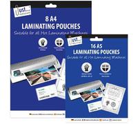 PSO A4/A5 Laminating Pouches Gloss Laminator Laminate Sheets Sleeves 140-70x2 Micron (A4 16 Pouches)