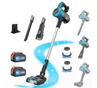 Psogpone Cordless Vacuum Cleaner for Makita 18V Battery, 45000pa Stick Vacuum Cleaner 6-in-1, 550W Powerful Vacuum for Hard Floor Carpet Pet Hair (2 * 5500mAH Battery)