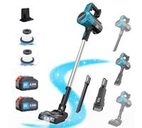Psogpone Cordless Vacuum Cleaner for Makita 18V Battery, 45Kpa 550W Vacuum Cleaner Stick Vacuum for Hard Floor Carpet Pet Hair (2 * 5500mAH Battery)