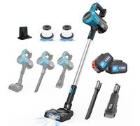 Psogpone Cordless Vacuum Cleaner for Makita, 45Kpa Cordless 18V Vacuum 550W Stick Vacuum, Lightweight Vacuum for Hard Floor Carpet Pet Hair (2 * 5500mAH Battery)