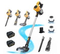 Psogpone Cordless Vacuum Cleaner with 2 * 5000mAH Battery, 45Kpa 550W Powerful Stick Vacuum Cleaner for Dewalt, Lightweight Vacuums for Hard Floor Carpet Pet Hair
