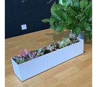 PSOIRGCNH Modern 16" White Steel Trough Planter - Suitable for Indoor Use