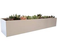 PSOIRGCNH Modern Rectangle Succulent Trough Planter - Decorative Indoor/Outdoor Table or Windowsill Herb Planter (1pc 32'' White)