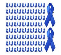 pson 120PCS Satin Awareness Ribbons with Safety Pins, Ribbon for Charity Events, Public Campaigns, and Social Causes(Blue)