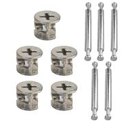 pson 5 Set 64mm Double Ended Connecting Rod Cam Lock Fasteners for Cabinet, Drawer, Wardrobe, and Panel Assembly