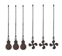 pson 6Pcs Ceiling Fan Pull Chain Extender, 13.7 Inch Decorative Beaded Ball Chain with Fan Cord Pendant(Red copper)