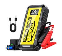 PSOOO Jump Starter 12V 8000A Power Pack Car Battery Pack (up to 10.0L Gas or 8.5L Diesel Engine) Jump Cable with Smart Clip and LED light (Yellow)