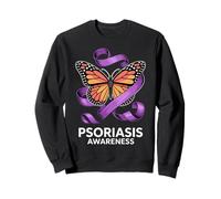 Psoriasis Awareness Butterfly Ribbon Support Group Community Sweatshirt
