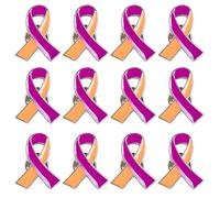 Psoriasis Awareness Pin Purple & Orange Ribbon Awareness Lapel Pins