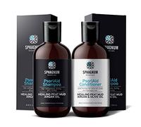Psoriasis Shampoo and Conditioner Set - Complete Peat Mud Therapy for Itchy Scalp. Natural Healing Peat, Argan and Olive Oil Treatment No Coal Tar. For Both Men and Women.